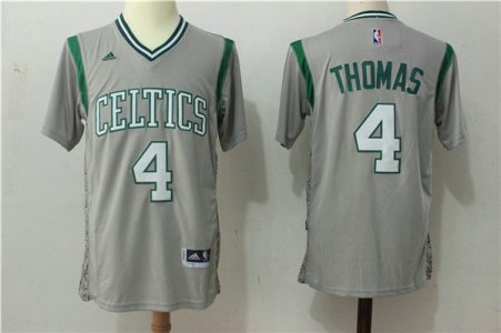 Maillot De Basket Boston Celtics Isaiah Thomas 4 Short Sleeve Gris